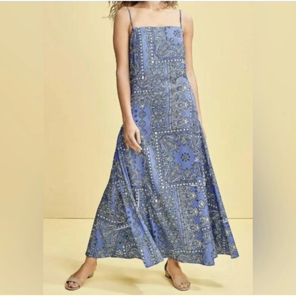 LOFT Periwinkle Blue Spaghetti Adjustable Strap Maxi Dress Women's -Size‎ 14